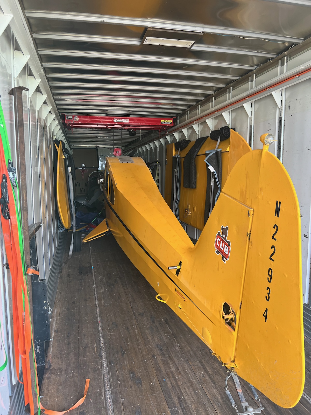 Aircraft kit secured in trailer