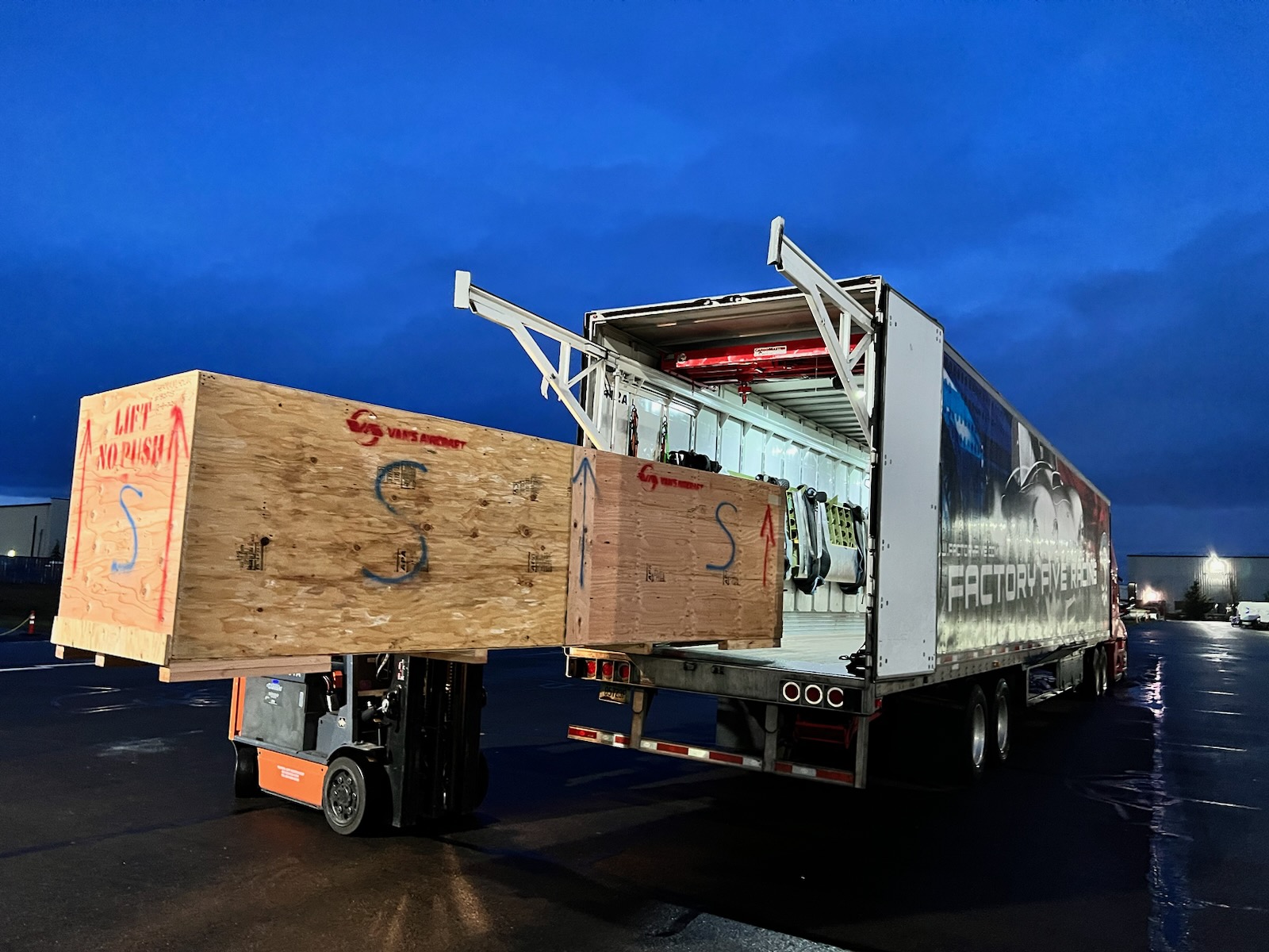 Aircraft kit being loaded